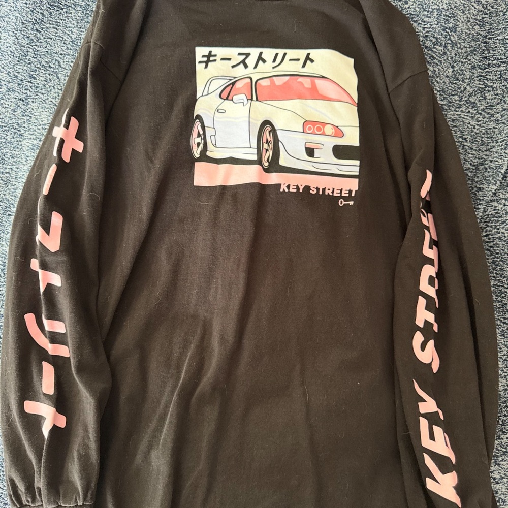 Men's Long Sleeve Tee - Brown with Pink Accents